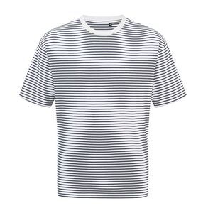 Premier Unisex Adult Utility 2.0 Contrast Striped Oversized T-Shirt / Navy/White